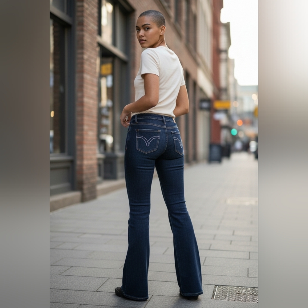 NEW Silver Extra Long Tall Francis Indigo Jeans RARE Barbiecore Summer Flare